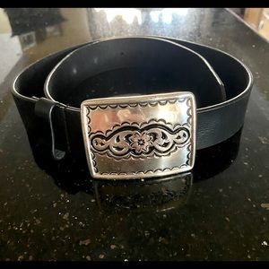 Silpada Black Leather Belt with Buckle